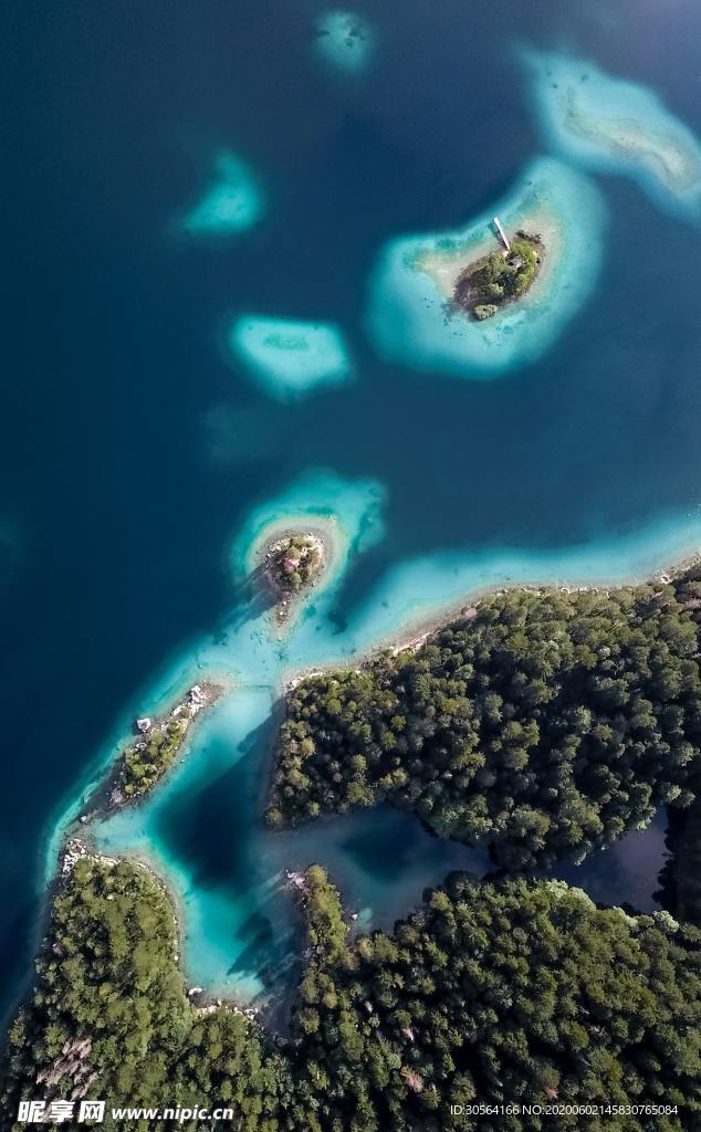 海水海洋岛屿文艺背景素材