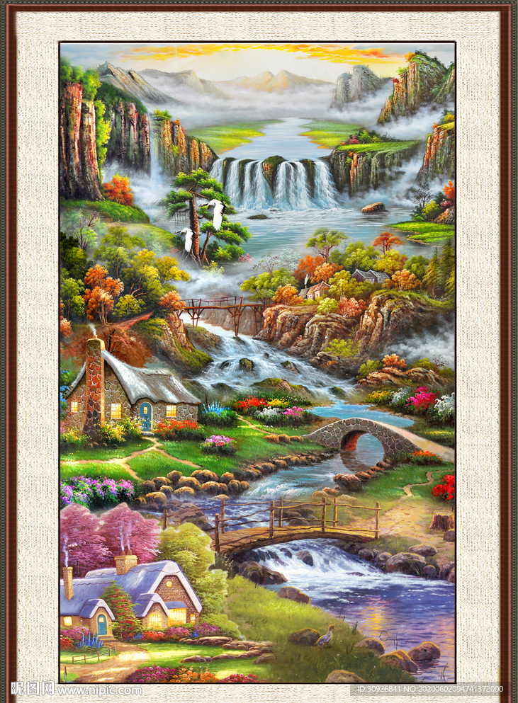 山村油画