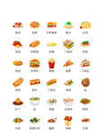 美食图标 食品图标 餐饮图标