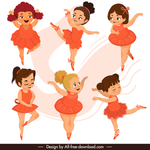 6款卡通 芭蕾舞女孩