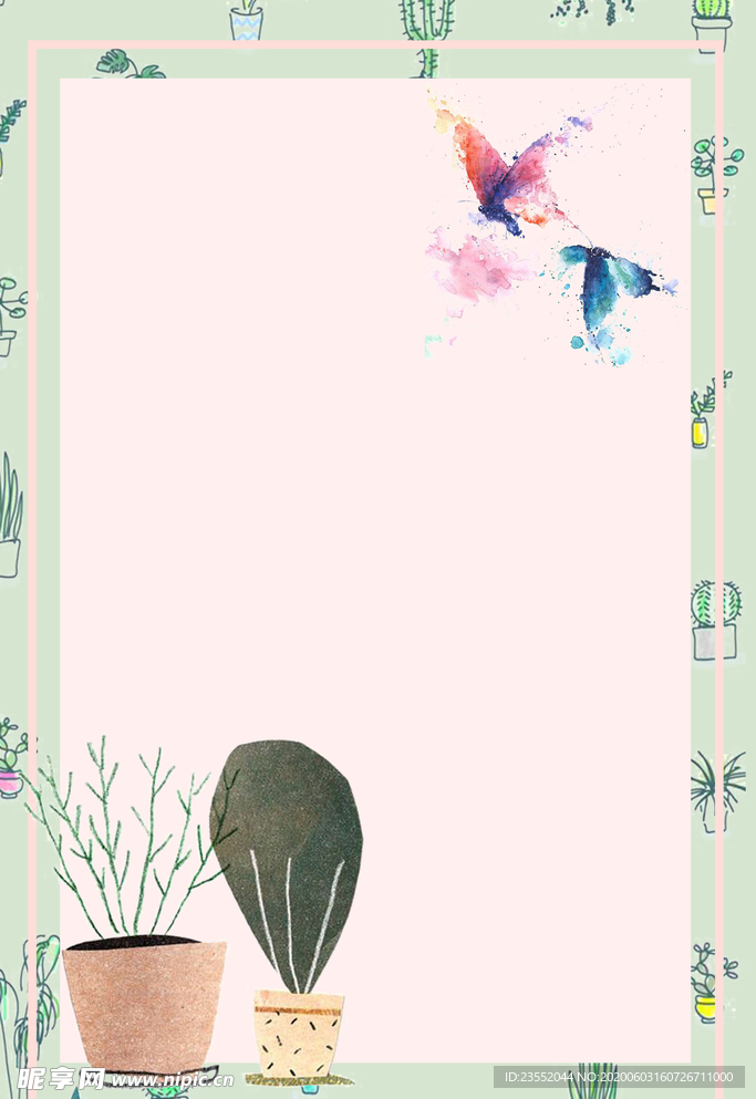 卡通花卉花边背景边框