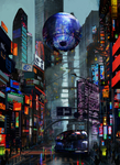 赛博朋克风未来科技插画