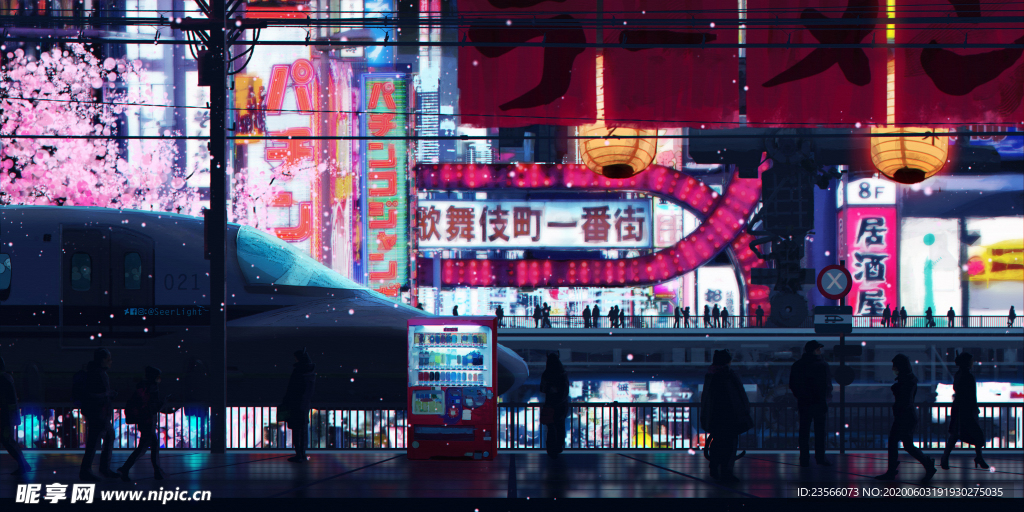 赛博朋克风未来科技插画