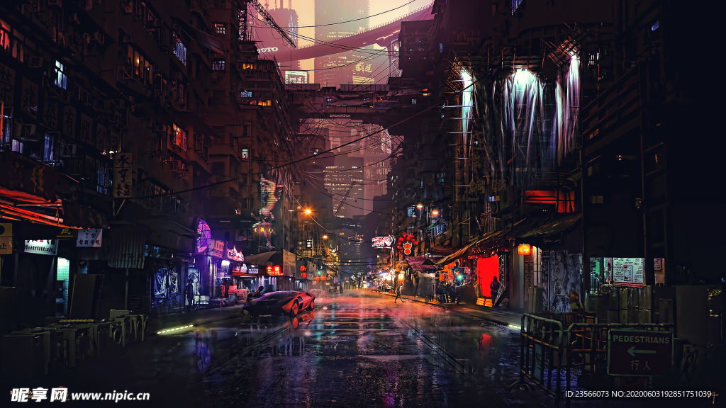 赛博朋克风未来科技插画