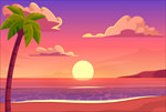 海边日落