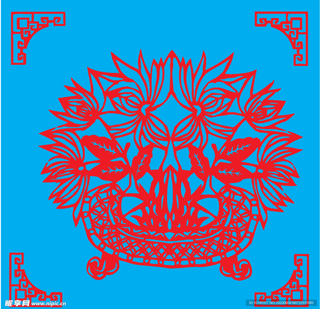 花盆剪纸