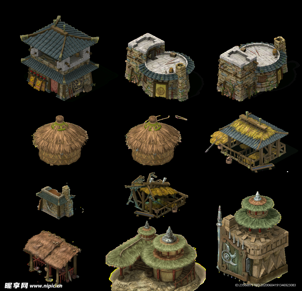 游戏房屋建筑物元素