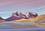 手绘山