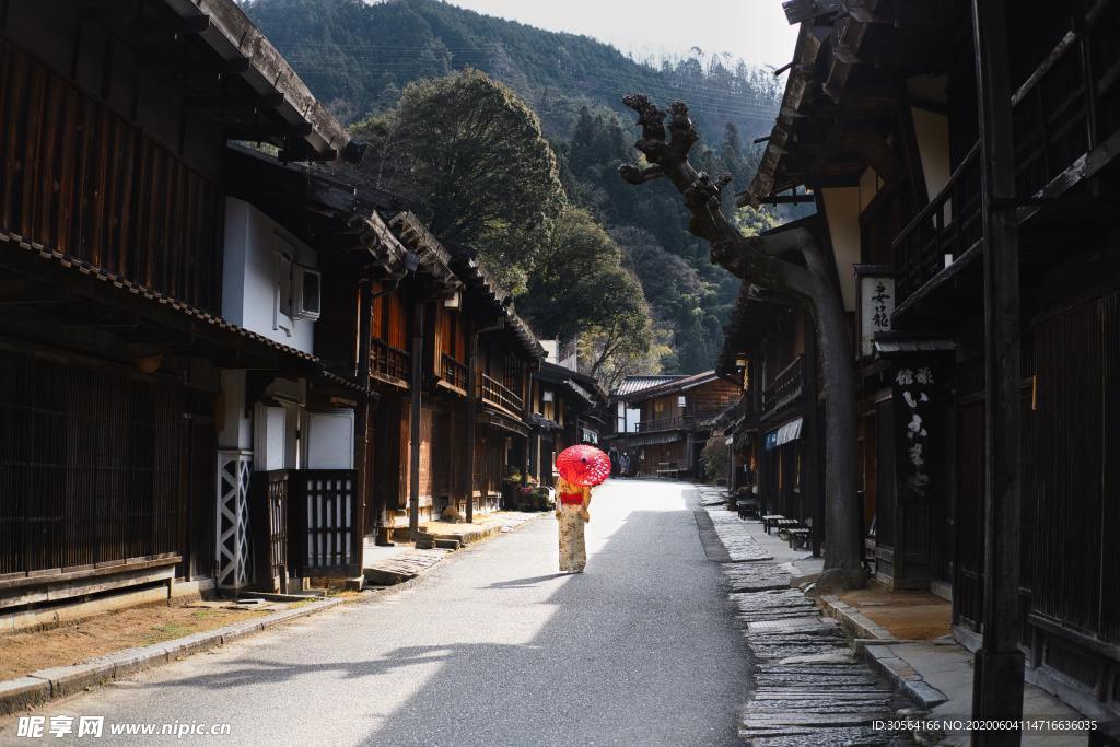 日式和服简约意境文艺背景素材