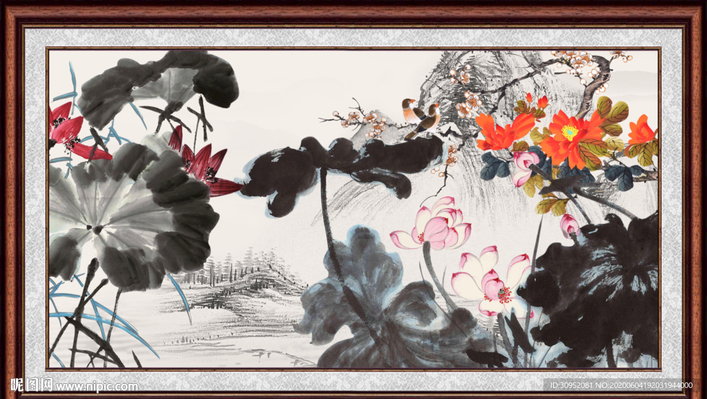 国画荷花