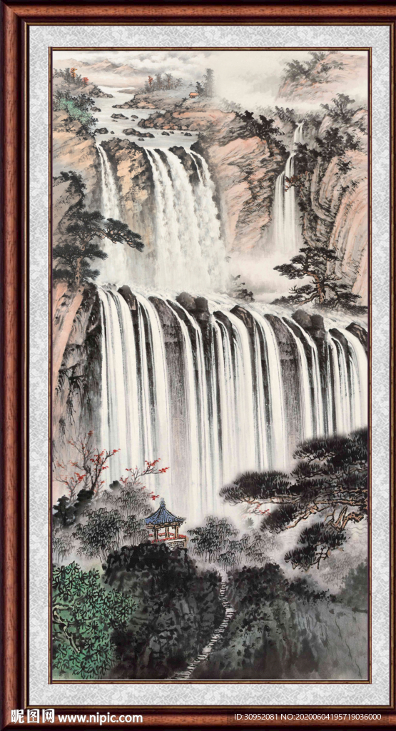 国画瀑布
