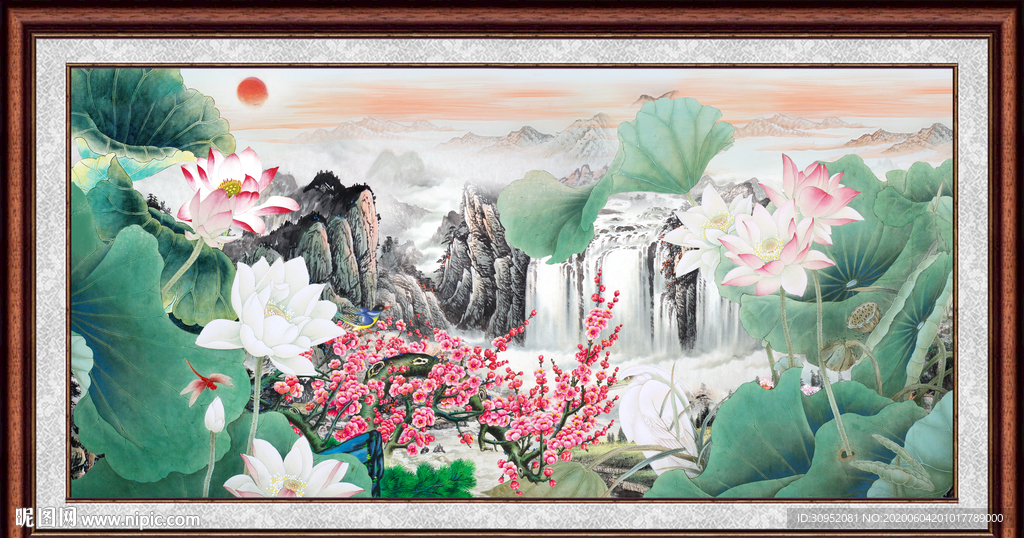 国画荷花