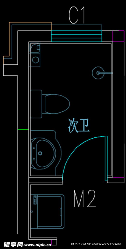 CAD 家装卫生间 布局