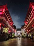 中式建筑 夜景