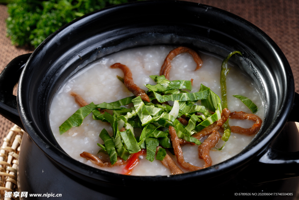 青菜瘦肉粥