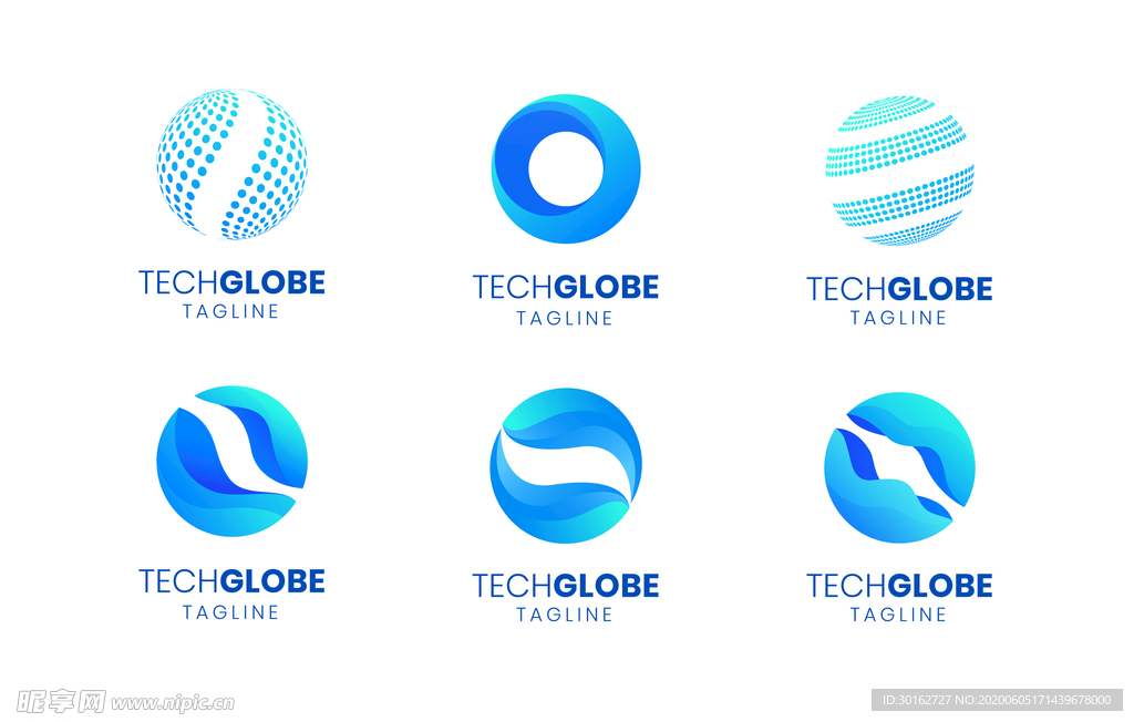 圆形抽象商务科技logo标志