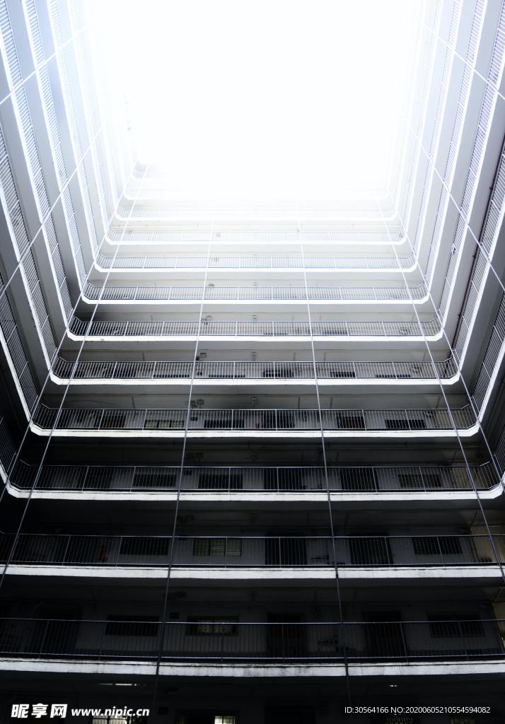 建筑楼层仰视大楼背景素材