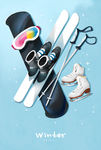滑雪插画海报图片