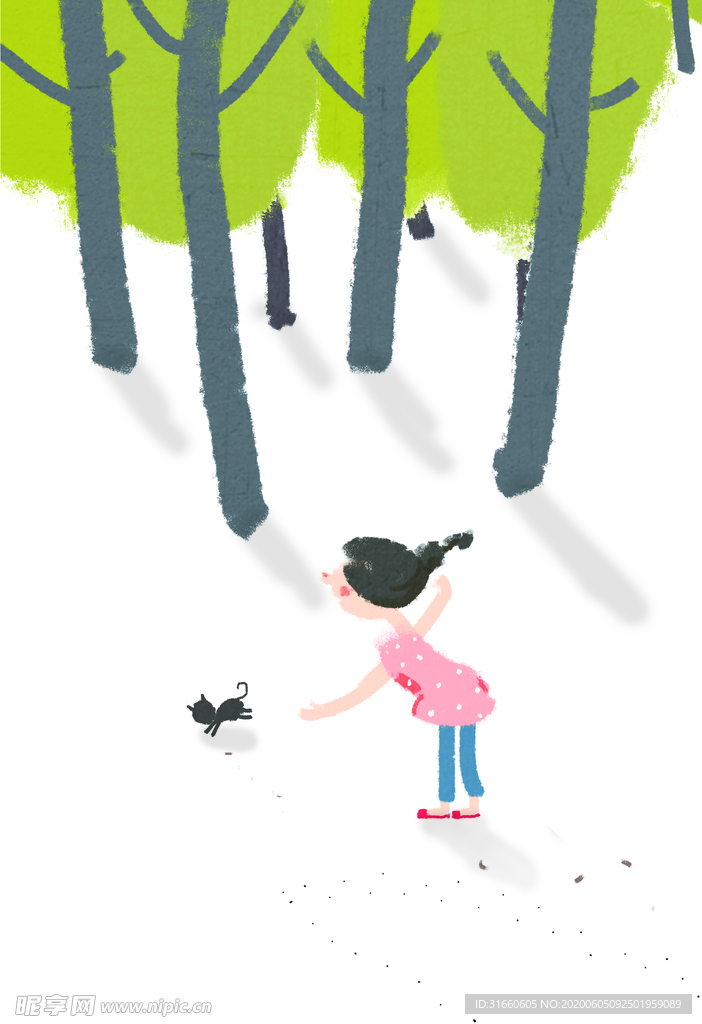 手绘 插画 风景 小清新