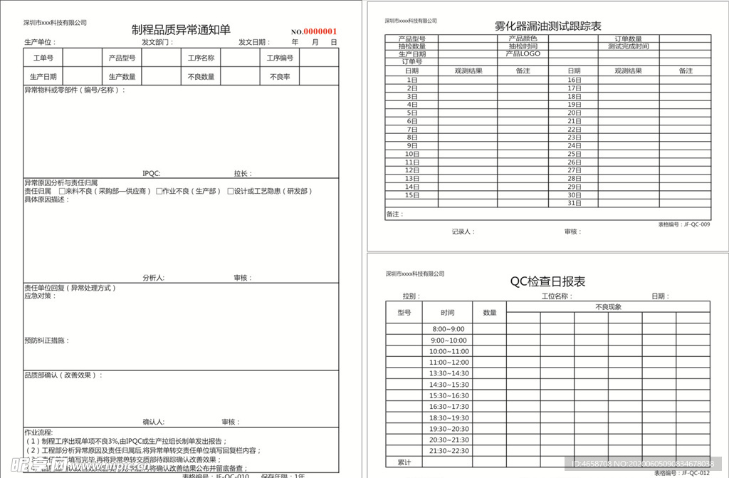 制程品质异常通知单