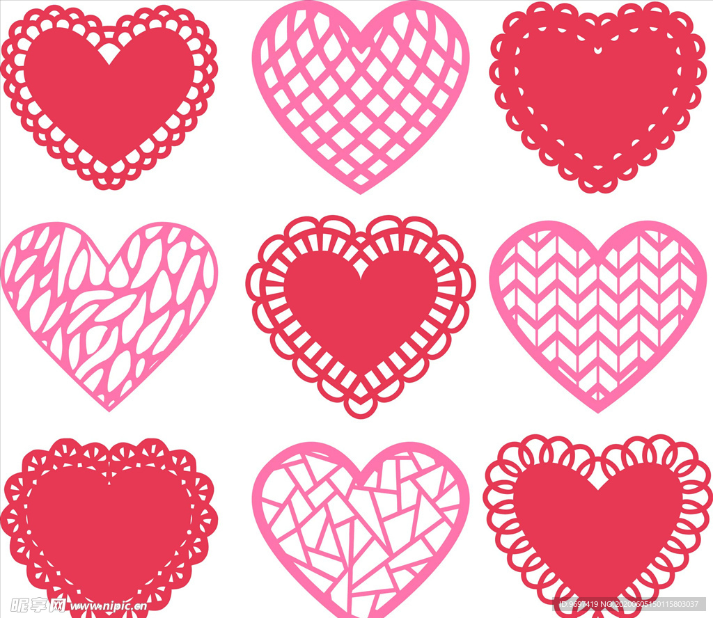 矢量爱心心形素材