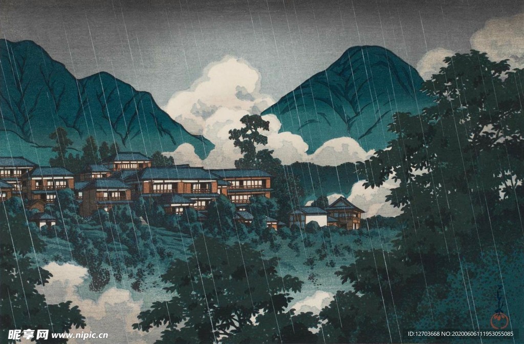 川瀨巴水版画