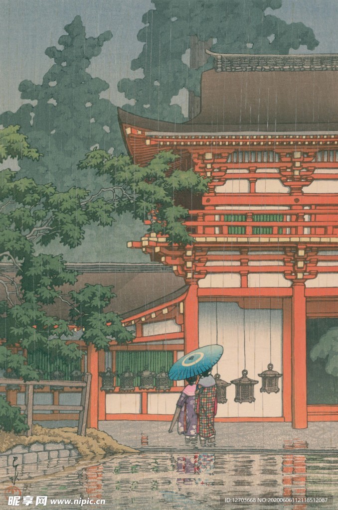 川瀨巴水版画