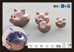 卡通  猪模型
