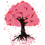 手绘樱树樱花树免抠图