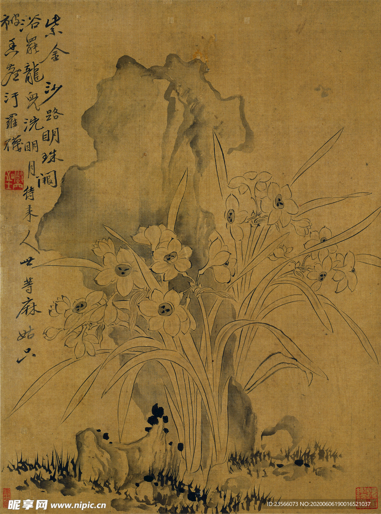 清代恽寿平花草绘画