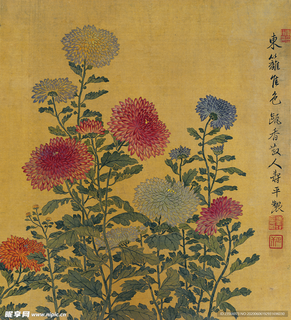 清代恽寿平花草绘画