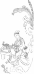唐寅唐伯虎仕女图线稿