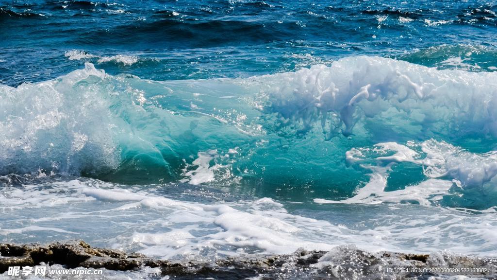 海水海洋度假波浪背景素材