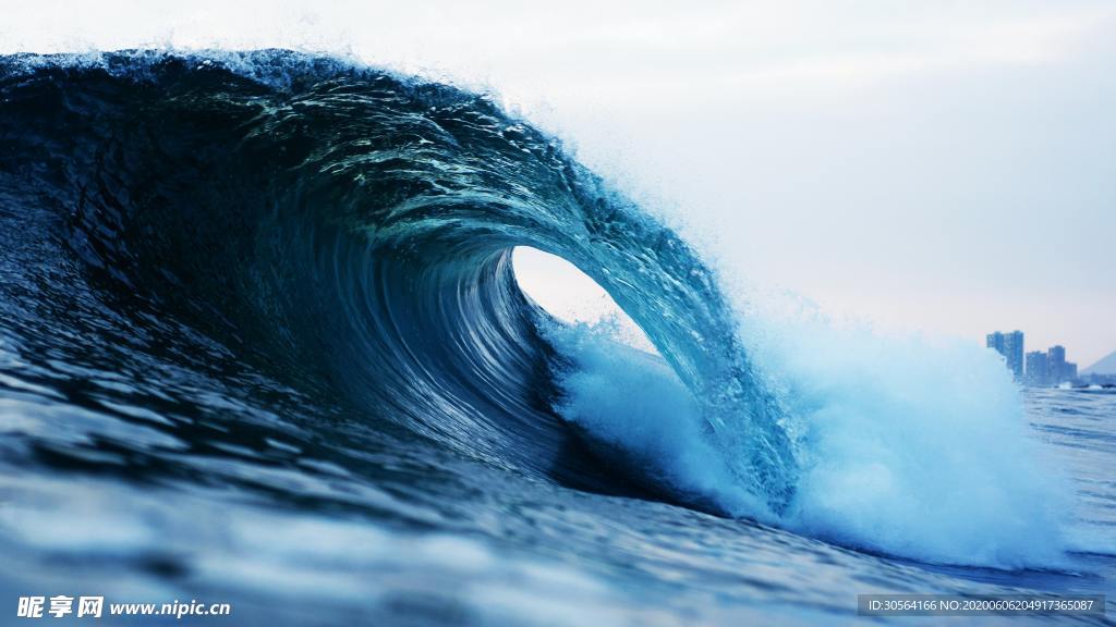 海水海洋度假波浪背景素材