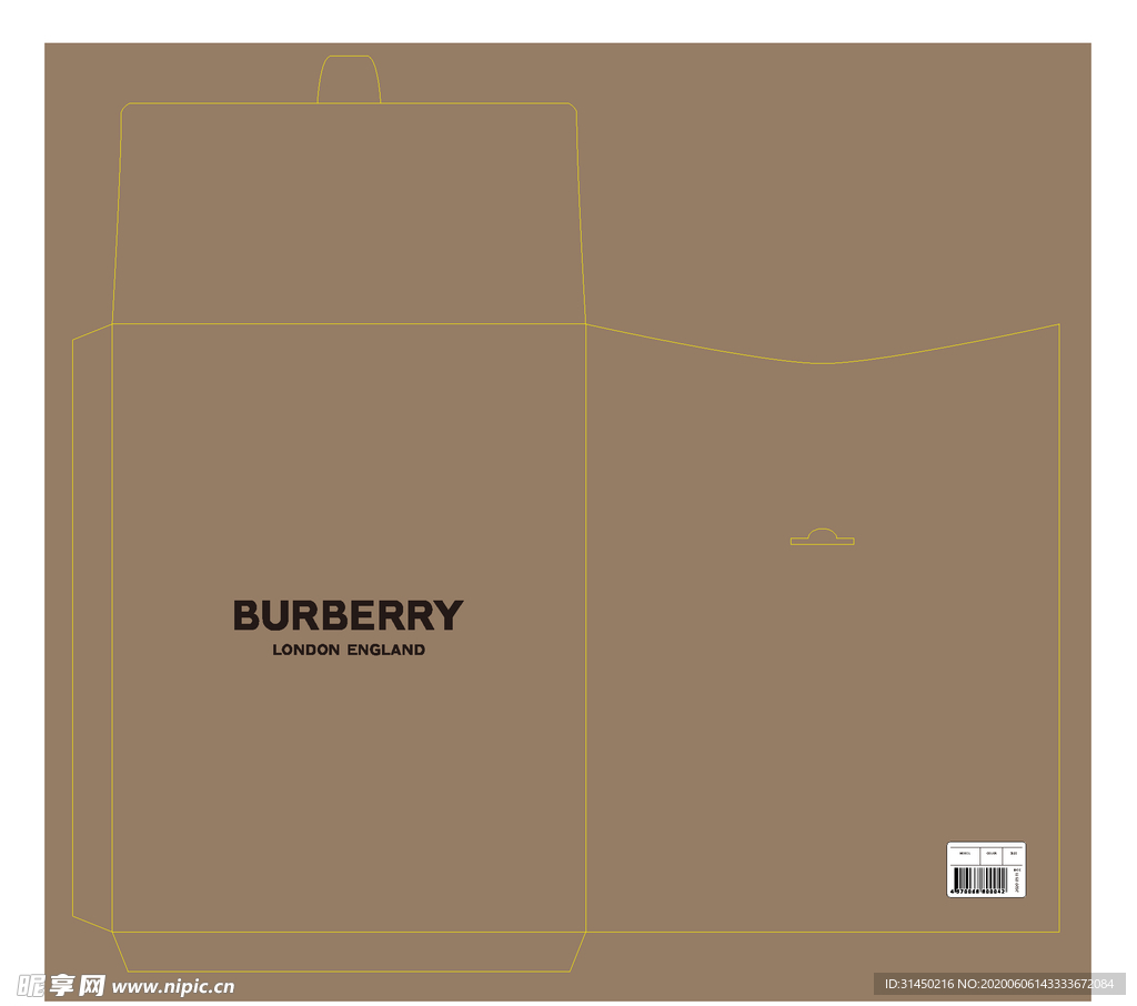 BURBERRY包装袋展开图