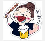 可爱 撸串 车贴
