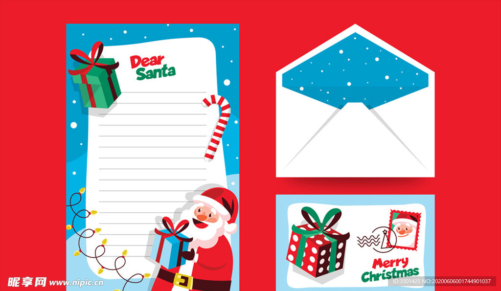 圣诞老人信纸和信封