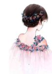 文艺小清新女孩插画免抠元素