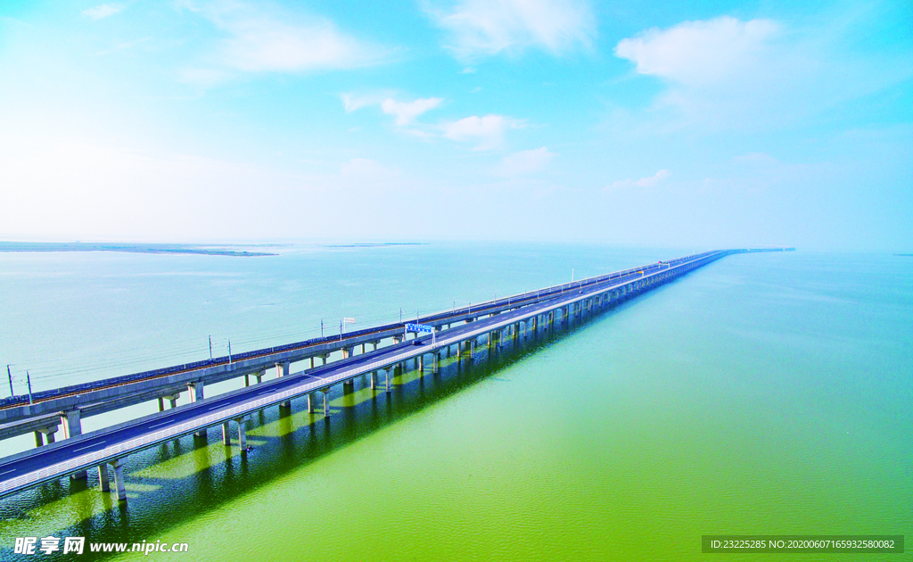 长江大桥高空取景