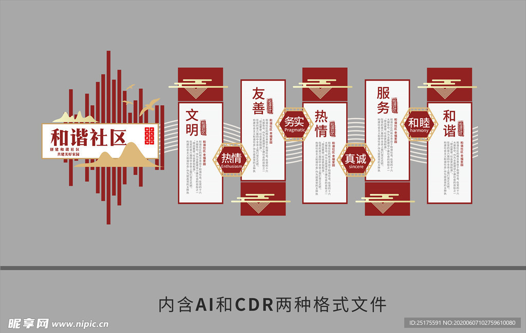 和谐社区文化墙