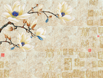 玉兰花大理石背景墙