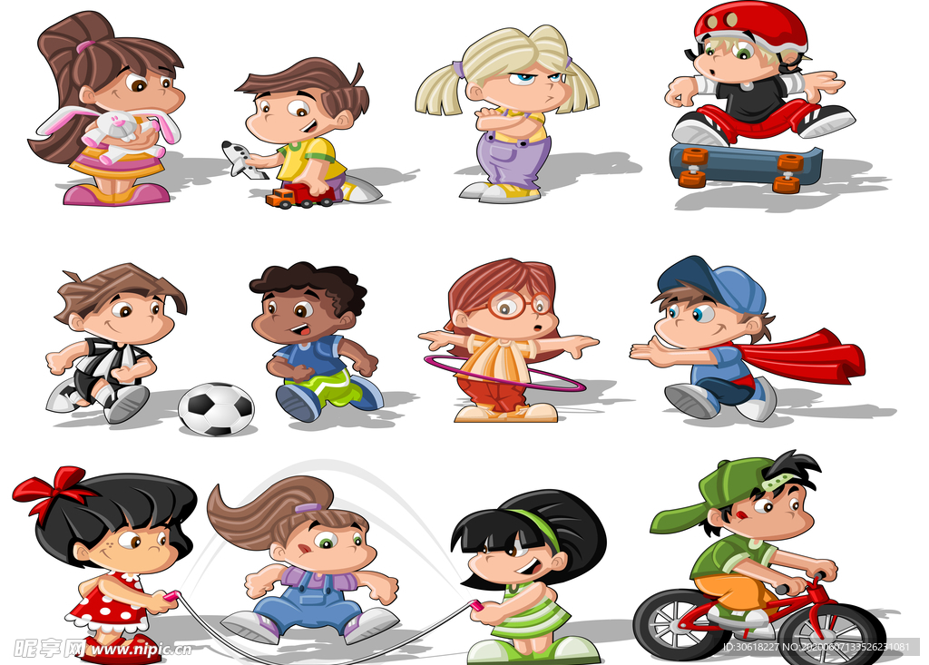 卡通人物元素图案