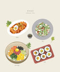 手绘美食海报