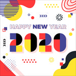 拼色新年艺术字