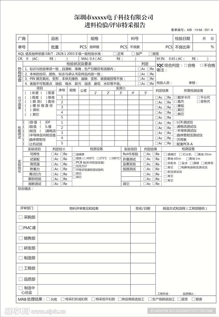 进料检验评审特采报告