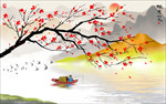 禅意山水背景墙