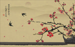 花鸟画电视背景墙