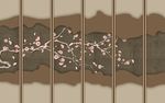 梅花新中式客厅山水背景墙