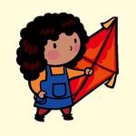 女孩放风筝
