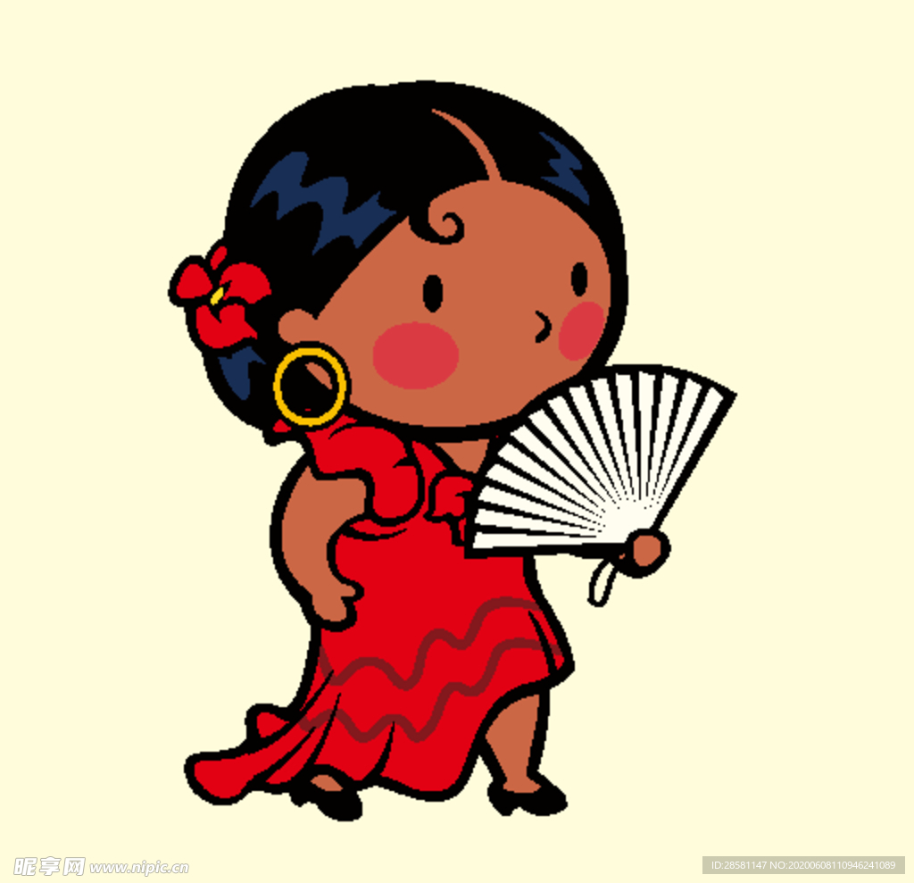 拿着扇子的女人